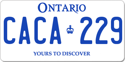 ON license plate CACA229