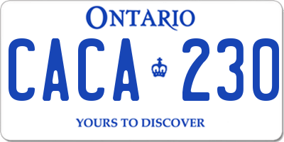 ON license plate CACA230