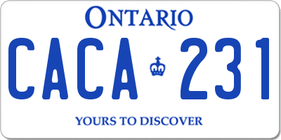 ON license plate CACA231