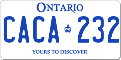 ON license plate CACA232