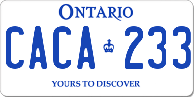 ON license plate CACA233