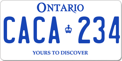 ON license plate CACA234