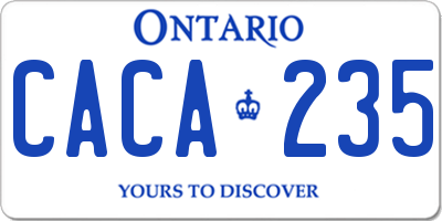 ON license plate CACA235