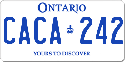 ON license plate CACA242