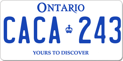 ON license plate CACA243