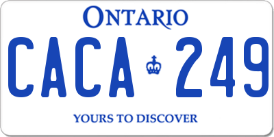 ON license plate CACA249