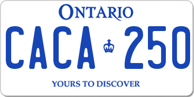 ON license plate CACA250