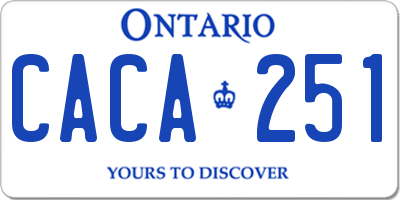 ON license plate CACA251