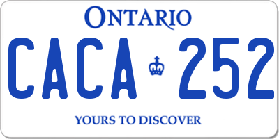 ON license plate CACA252