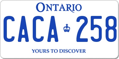 ON license plate CACA258