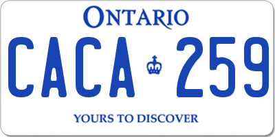 ON license plate CACA259