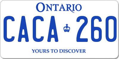 ON license plate CACA260