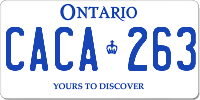 ON license plate CACA263