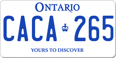 ON license plate CACA265