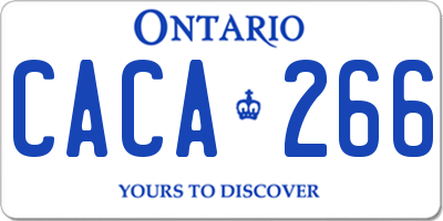 ON license plate CACA266