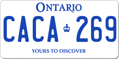 ON license plate CACA269