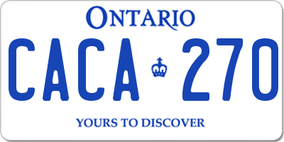 ON license plate CACA270