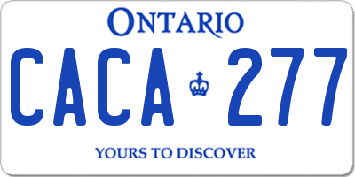 ON license plate CACA277