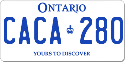 ON license plate CACA280