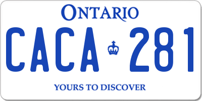 ON license plate CACA281