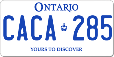 ON license plate CACA285