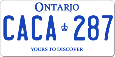 ON license plate CACA287