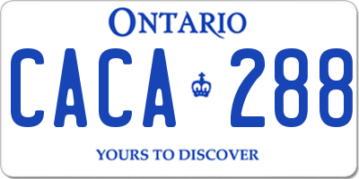 ON license plate CACA288