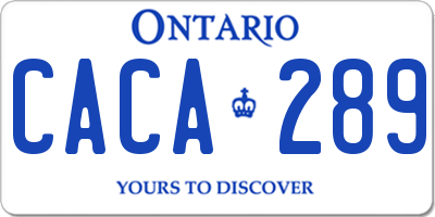 ON license plate CACA289