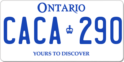 ON license plate CACA290