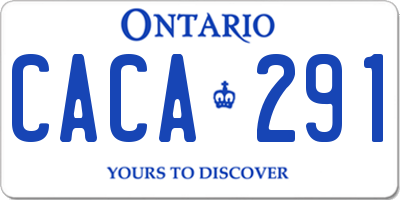 ON license plate CACA291