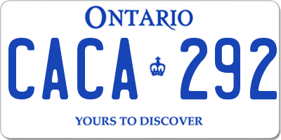 ON license plate CACA292