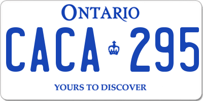 ON license plate CACA295