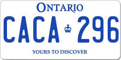 ON license plate CACA296