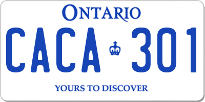 ON license plate CACA301