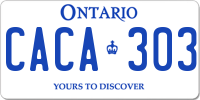 ON license plate CACA303