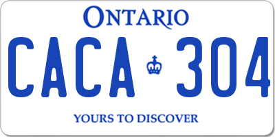 ON license plate CACA304