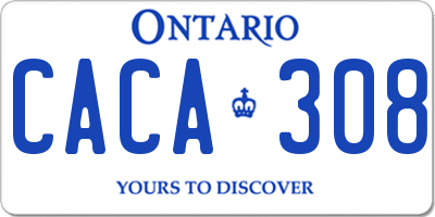 ON license plate CACA308