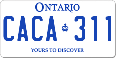 ON license plate CACA311