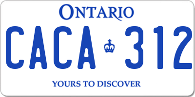 ON license plate CACA312