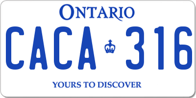 ON license plate CACA316