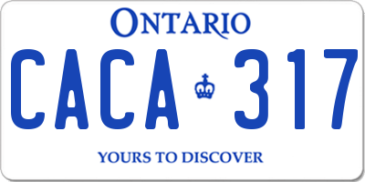 ON license plate CACA317