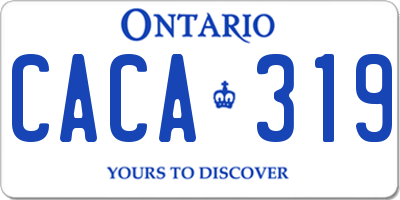 ON license plate CACA319