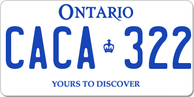 ON license plate CACA322