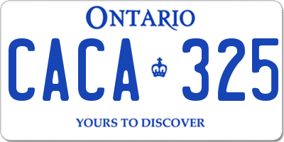 ON license plate CACA325