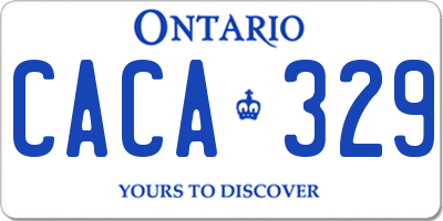 ON license plate CACA329