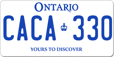 ON license plate CACA330