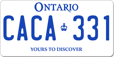 ON license plate CACA331