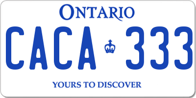 ON license plate CACA333