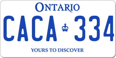 ON license plate CACA334