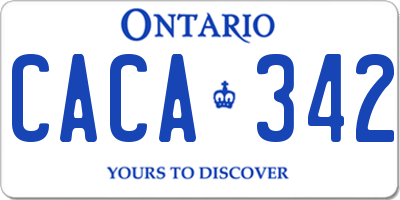 ON license plate CACA342